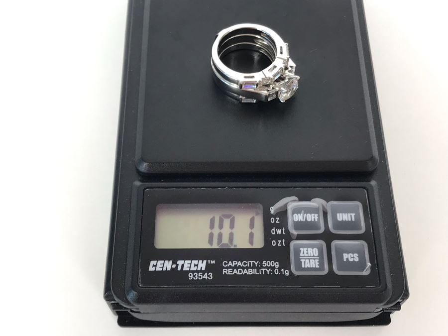 Sterling Silver CZ Ring Size 5 10.1g [Photo 17]