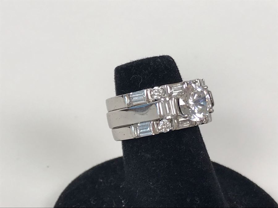 Sterling Silver CZ Ring Size 5 10.1g [Photo 6]