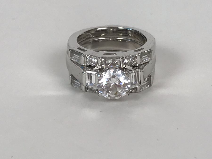 Sterling Silver CZ Ring Size 5 10.1g [Photo 9]