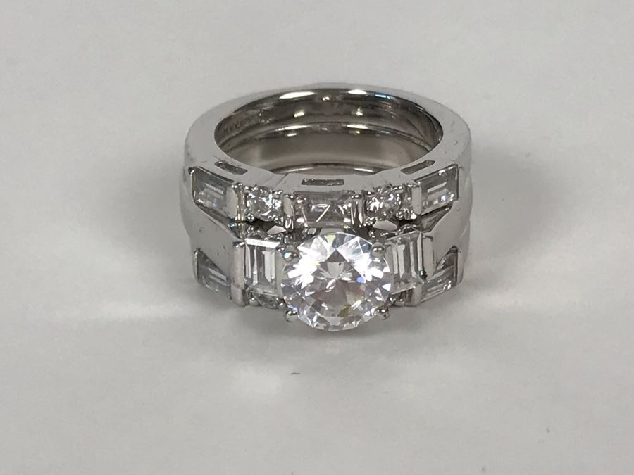 Sterling Silver CZ Ring Size 5 10.1g [Photo 12]