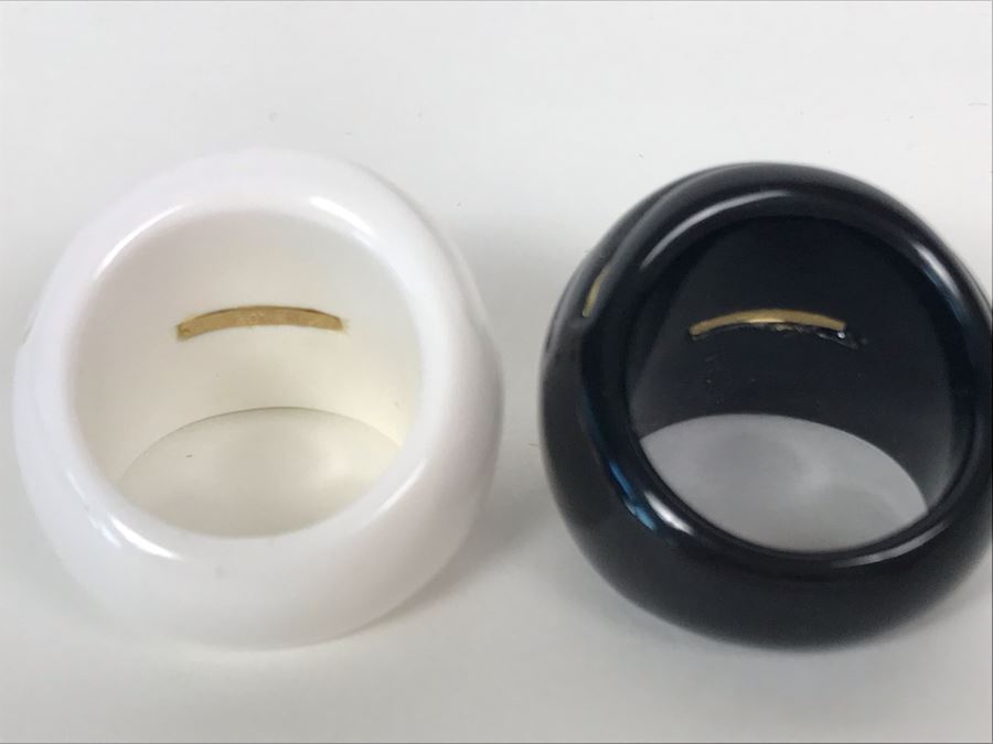 Pair Of Rings With 14K Gold Bands Milor Italy Size 8.25  [Photo 4]