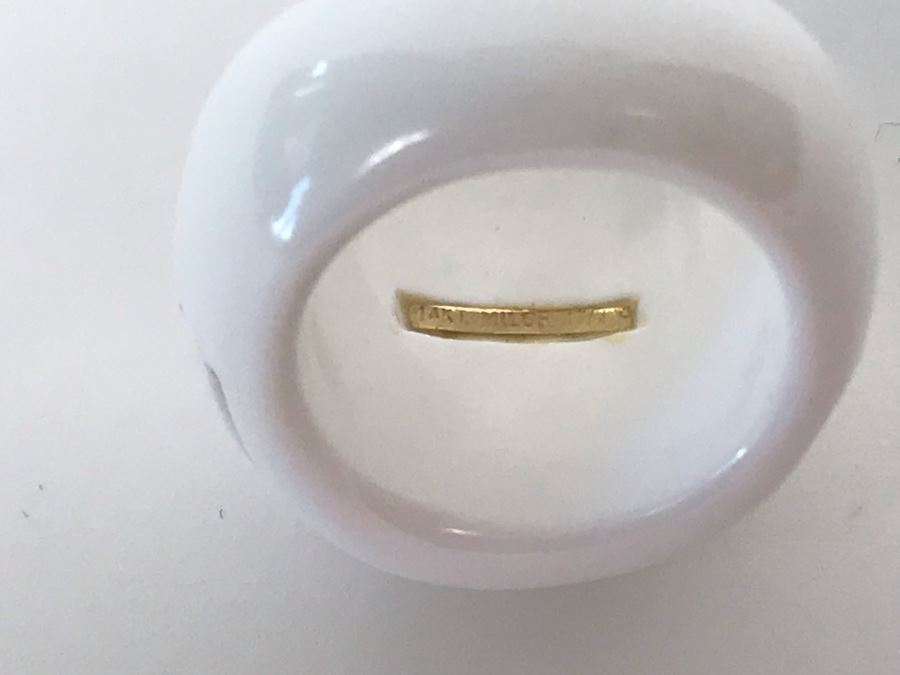 Pair Of Rings With 14K Gold Bands Milor Italy Size 8.25  [Photo 6]