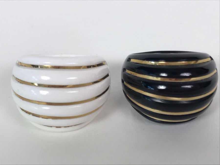 Pair Of Rings With 14K Gold Bands Milor Italy Size 8.25  [Photo 2]