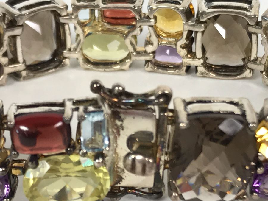 Sterling Silver Gemstones Bracelet 39.2g [Photo 14]