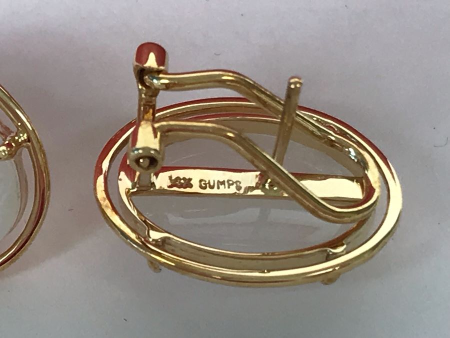 14K Gold GUMPS Earrings In Original Box 8.1g [Photo 9]