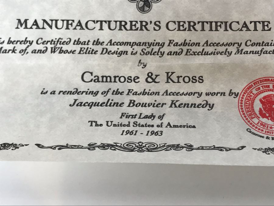 Camrose & Kross Rendering Of Fashion Jewelry Worn By Jacqueline Bouvier Kennedy [Photo 7]