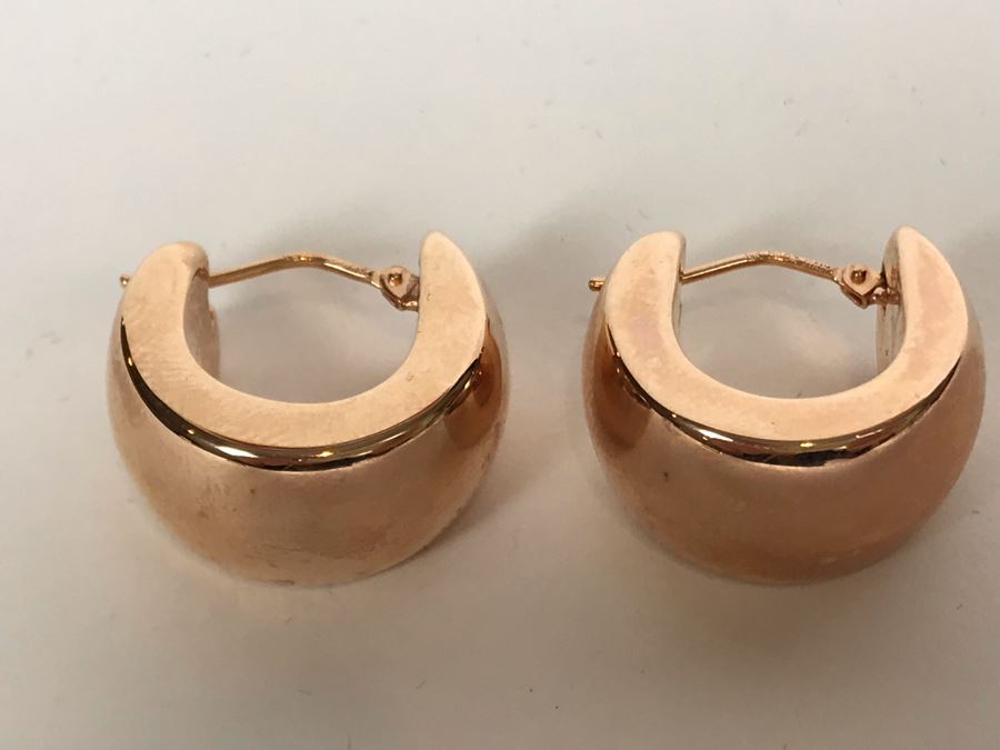 14K Gold Milor Italy Earrings Pierced 7.1g [Photo 1]