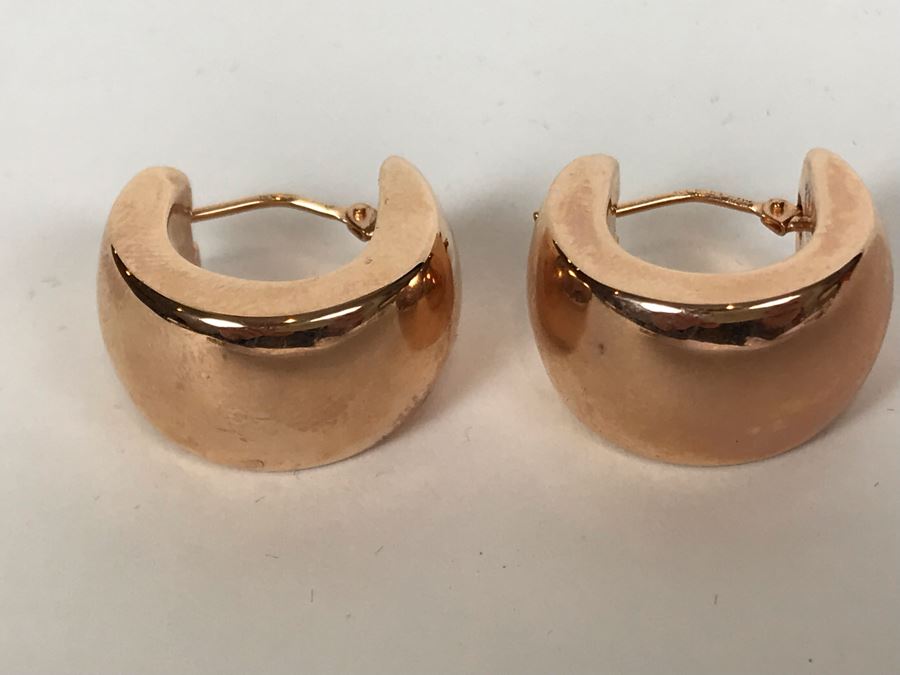 14K Gold Milor Italy Earrings Pierced 7.1g [Photo 3]
