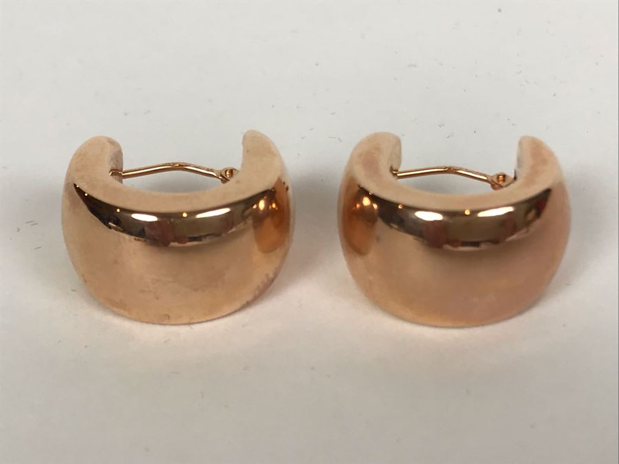 14K Gold Milor Italy Earrings Pierced 7.1g [Photo 2]