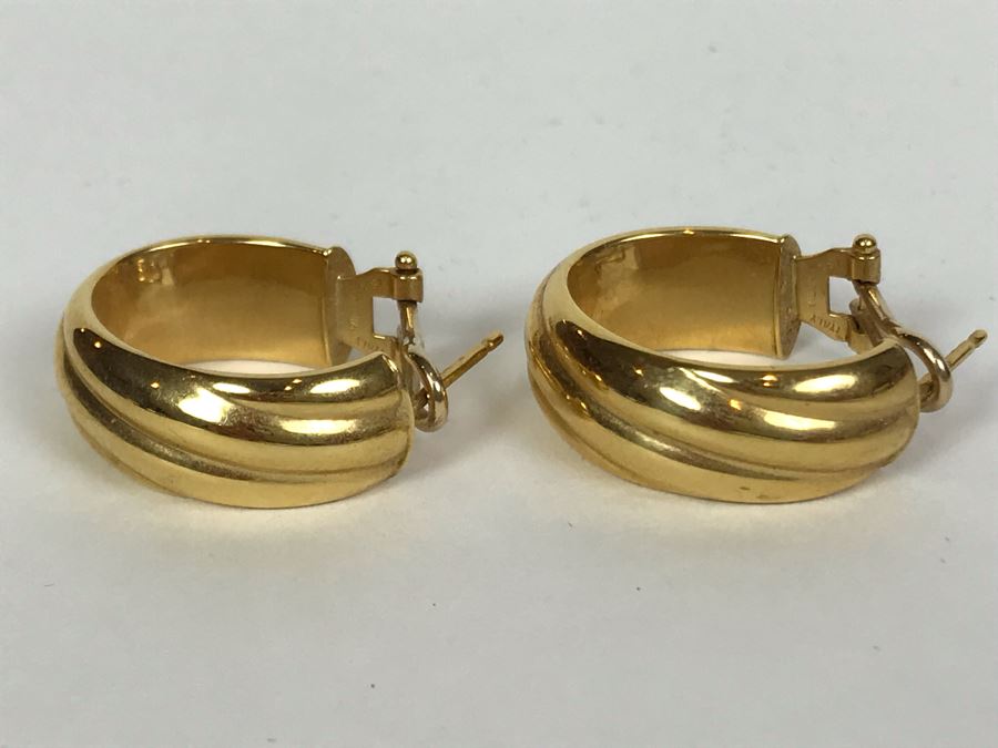 18K Gold Milor Italy Earrings Pierced 3.6g [Photo 5]