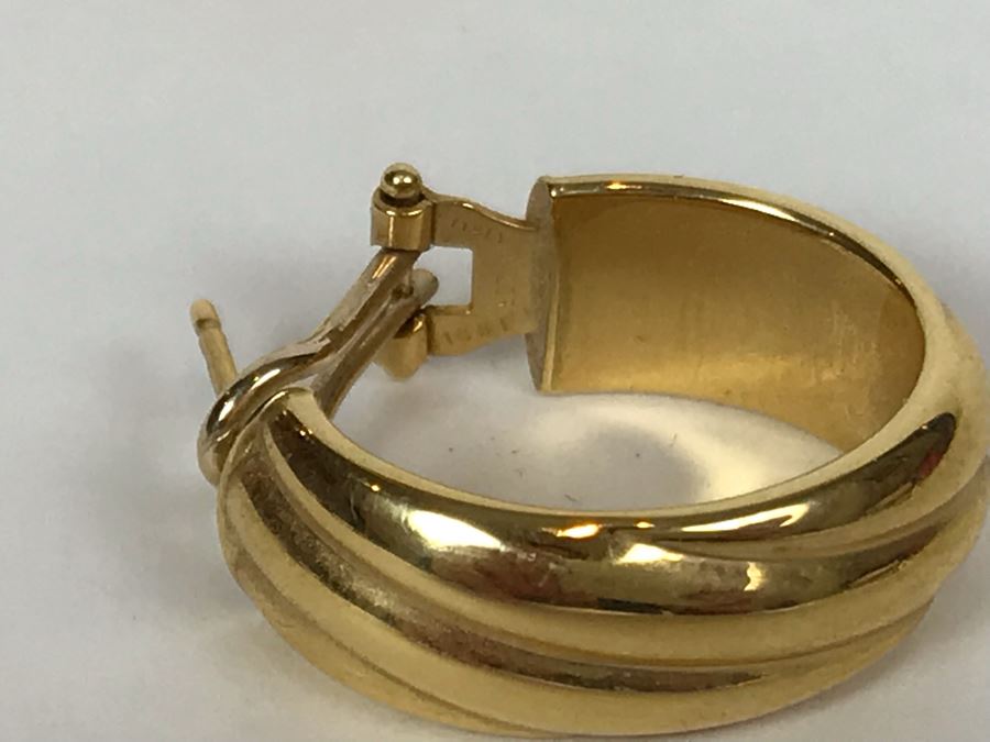 18K Gold Milor Italy Earrings Pierced 3.6g [Photo 8]