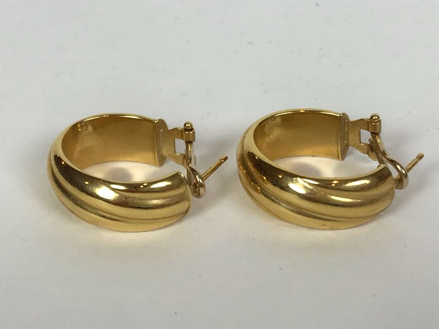 18K Gold Milor Italy Earrings Pierced 3.6g [Photo 4]
