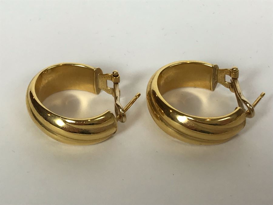 18K Gold Milor Italy Earrings Pierced 3.6g [Photo 6]
