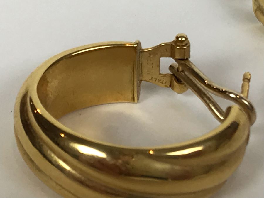 18K Gold Milor Italy Earrings Pierced 3.6g [Photo 9]