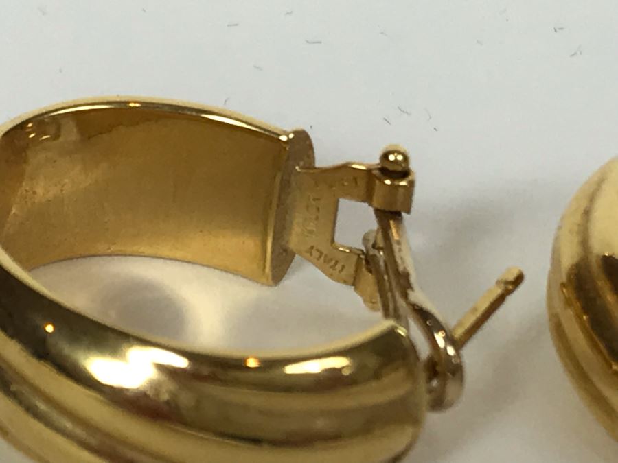 18K Gold Milor Italy Earrings Pierced 3.6g [Photo 7]