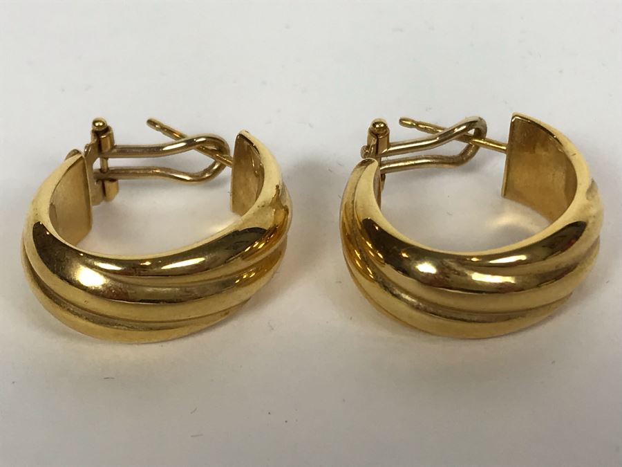 18K Gold Milor Italy Earrings Pierced 3.6g