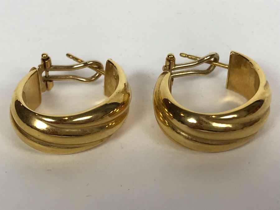 18K Gold Milor Italy Earrings Pierced 3.6g [Photo 1]