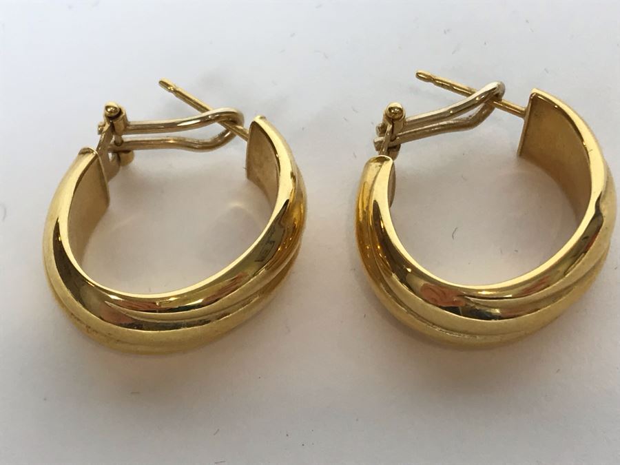 18K Gold Milor Italy Earrings Pierced 3.6g [Photo 2]