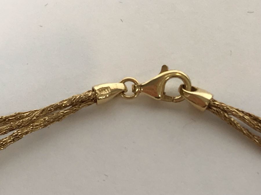 14K Gold Necklace With Matching 14K Gold Bracelet 13.3g TW [Photo 6]