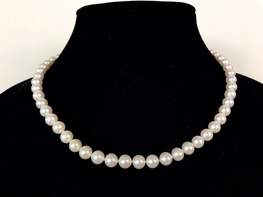 14K Gold Pearl Necklace 8.2g [Photo 9]