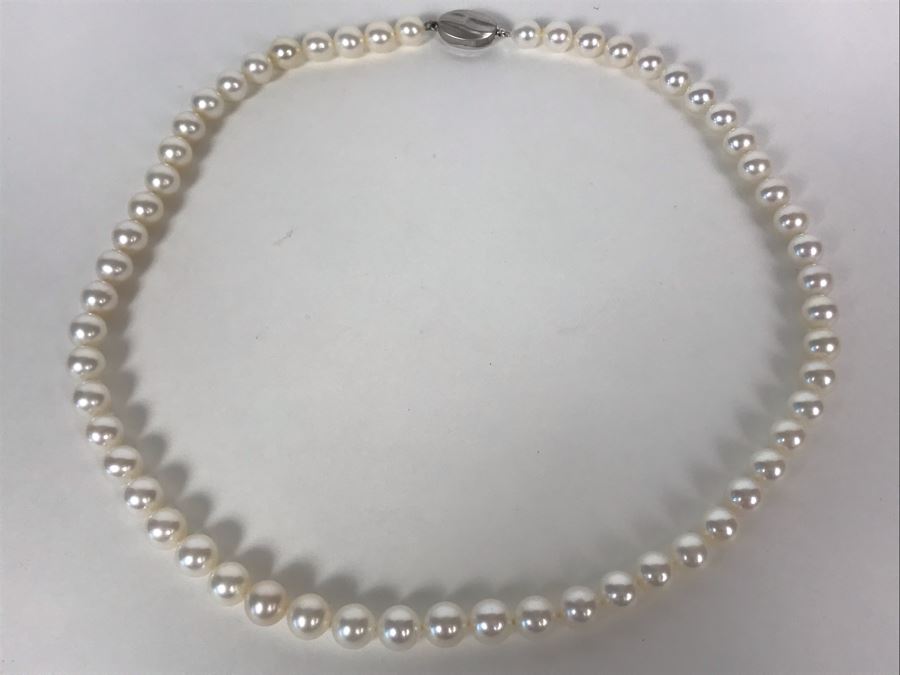 14K Gold Pearl Necklace 8.2g [Photo 13]