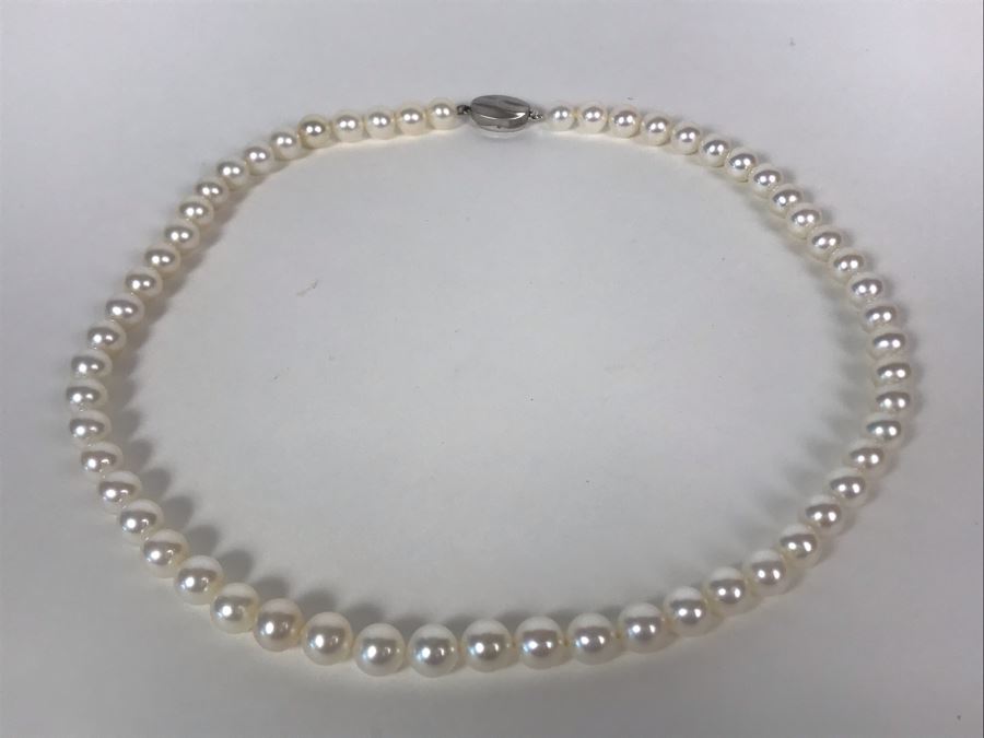 14K Gold Pearl Necklace 8.2g [Photo 12]
