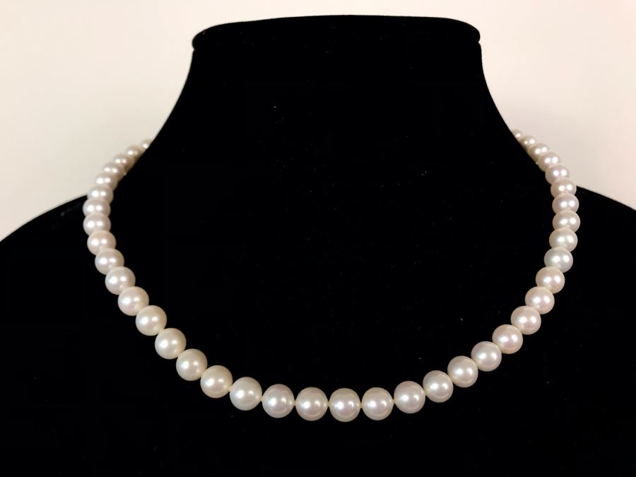 14K Gold Pearl Necklace 8.2g [Photo 10]