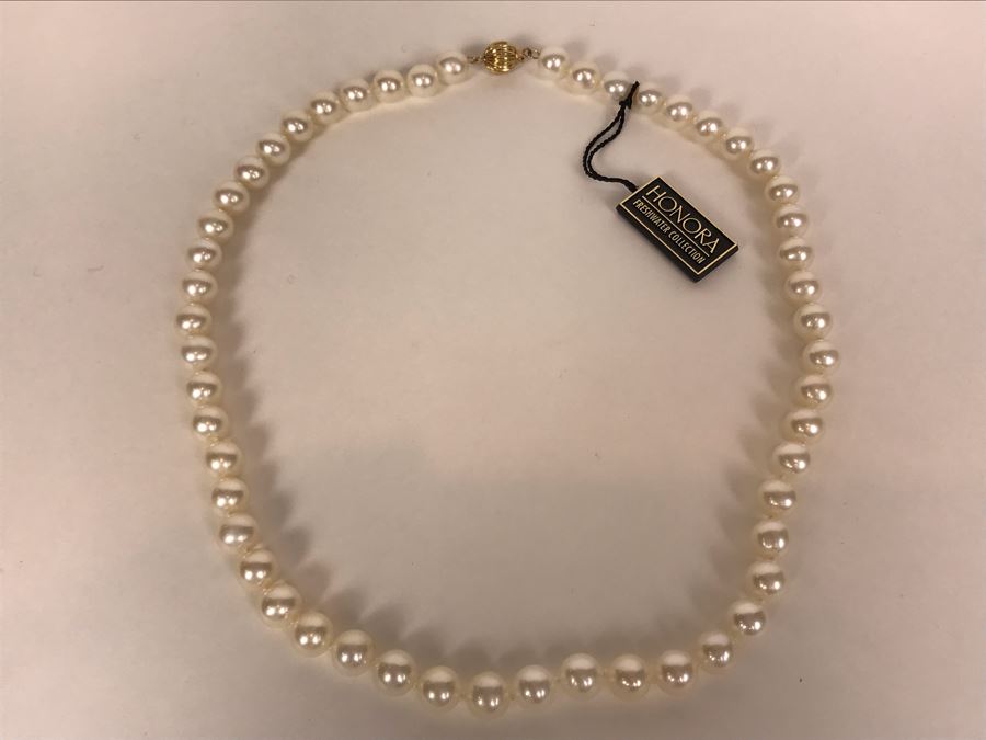 New With Tags Honora Freshwater Collection Pearl 14K Gold Necklace