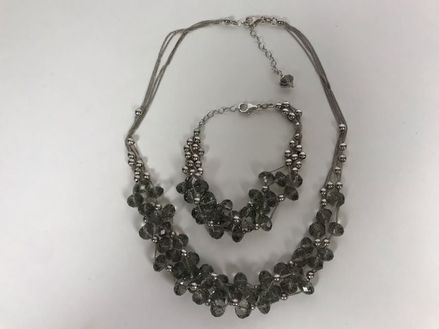 Sterling Silver Necklace And Bracelet 62.3g [Photo 8]