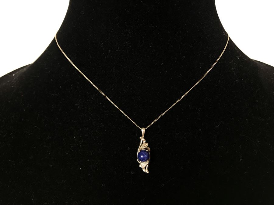 14K Gold Chain Necklace With Pendant 2g