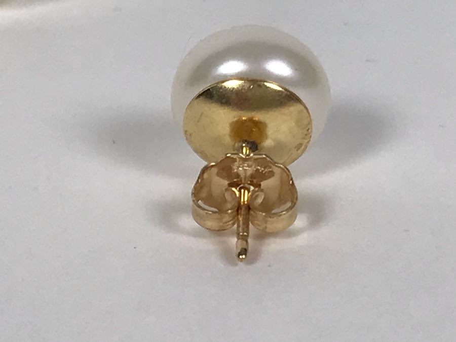 (4) Pairs Of Pearl 14K Gold Earrings 14g [Photo 5]