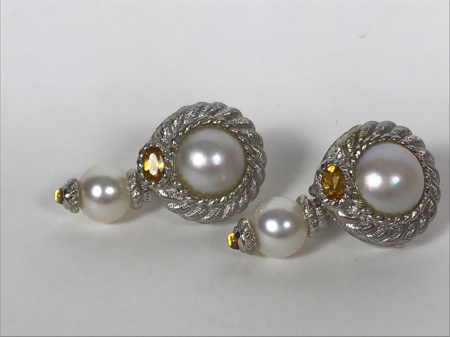 Judith Ripka Sterling Silver Earrings 16.6g [Photo 3]