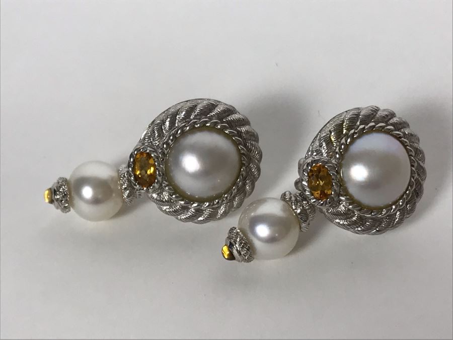 Judith Ripka Sterling Silver Earrings 16.6g [Photo 6]