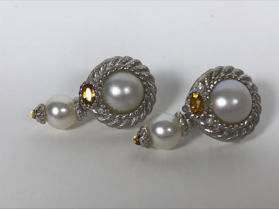 Judith Ripka Sterling Silver Earrings 16.6g [Photo 2]