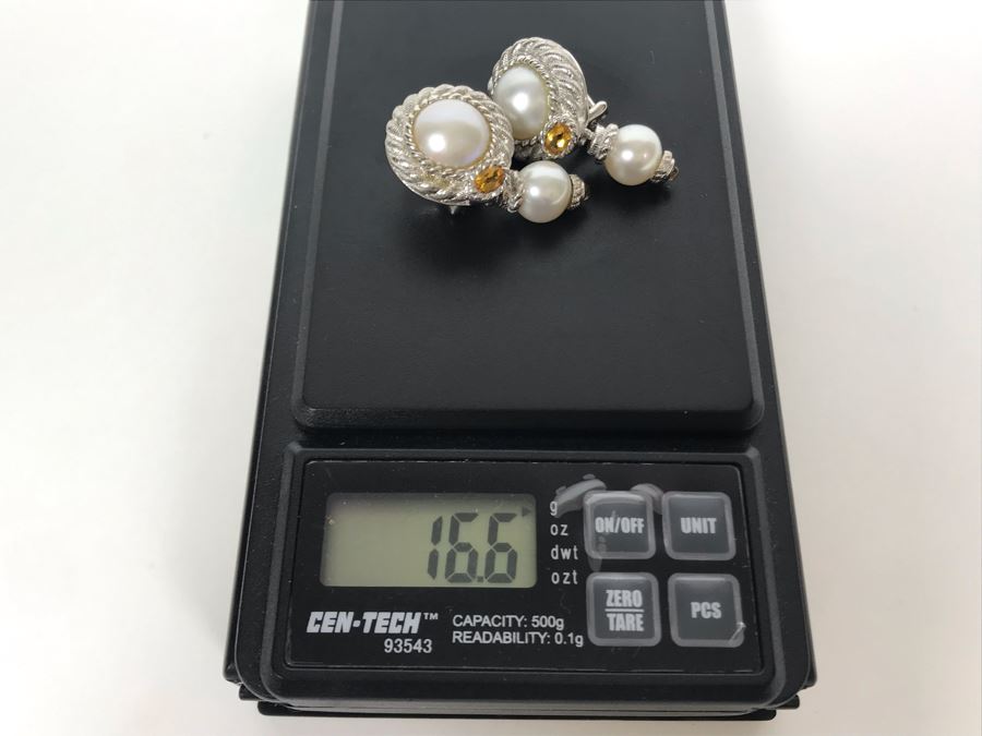 Judith Ripka Sterling Silver Earrings 16.6g [Photo 10]