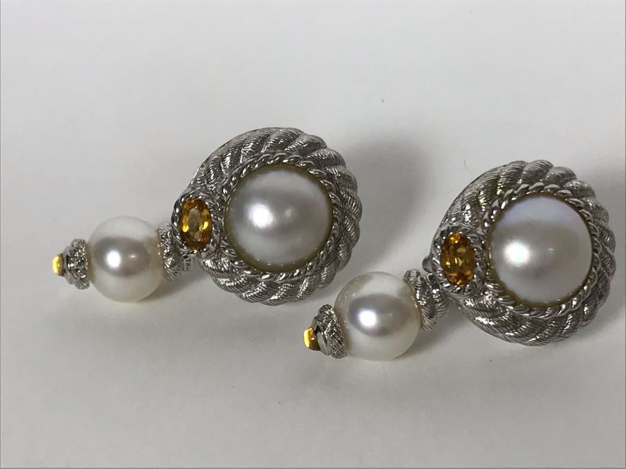 Judith Ripka Sterling Silver Earrings 16.6g [Photo 4]