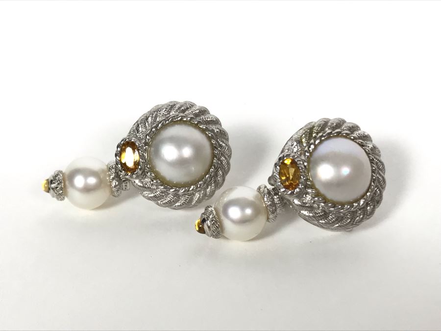 Judith Ripka Sterling Silver Earrings 16.6g [Photo 1]