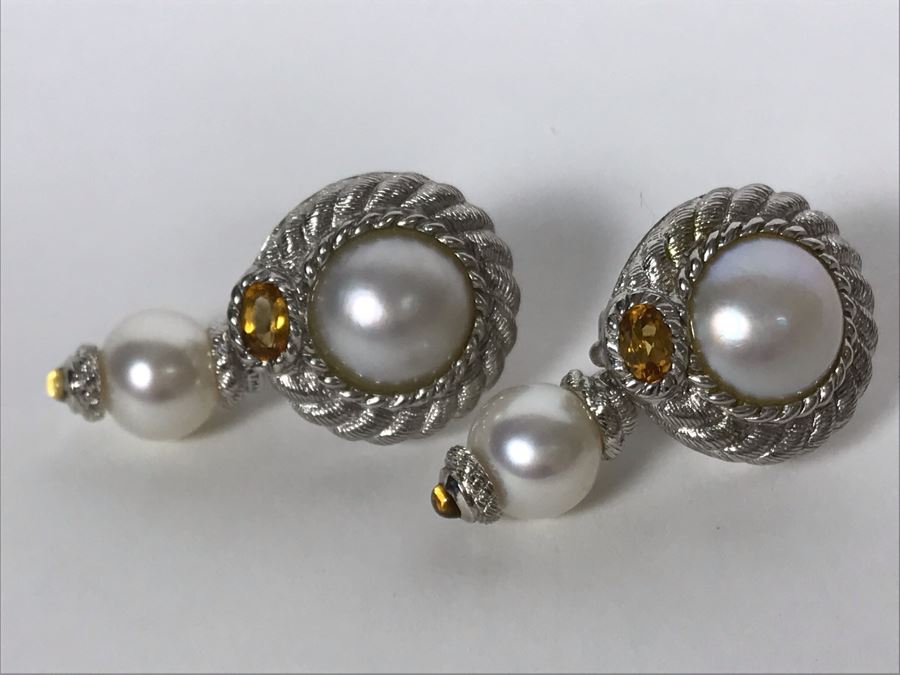 Judith Ripka Sterling Silver Earrings 16.6g [Photo 5]