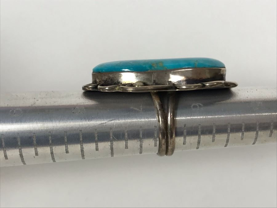 Pair Of Sterling Silver Bracelets (36g) And Turquoise Ring Size 6.5 [Photo 11]