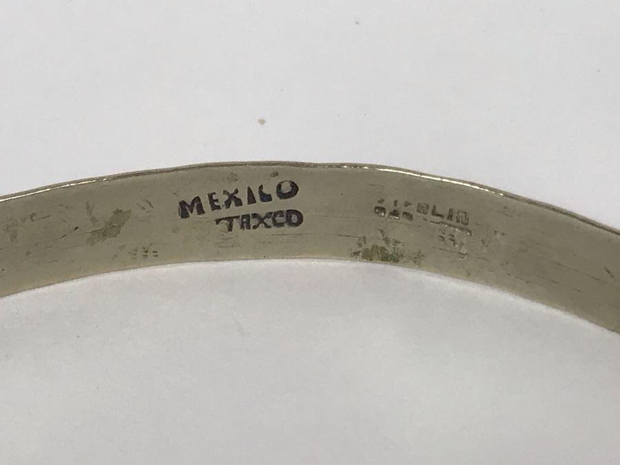 Pair Of Sterling Silver Bracelets (36g) And Turquoise Ring Size 6.5 [Photo 6]