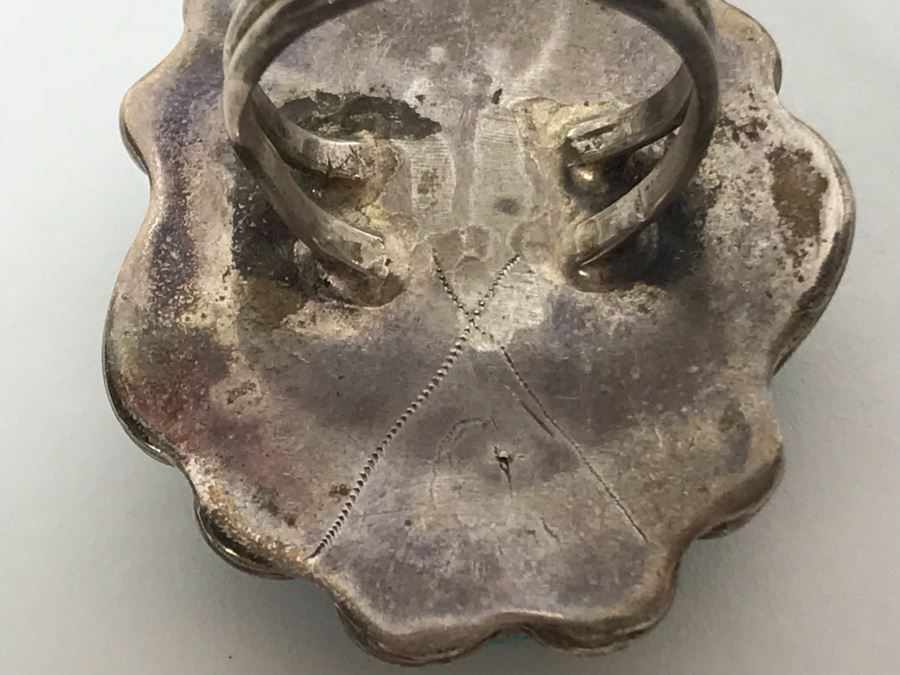 Pair Of Sterling Silver Bracelets (36g) And Turquoise Ring Size 6.5 [Photo 9]