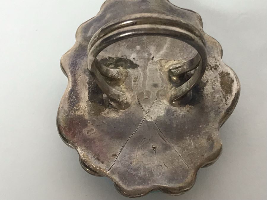 Pair Of Sterling Silver Bracelets (36g) And Turquoise Ring Size 6.5 [Photo 8]