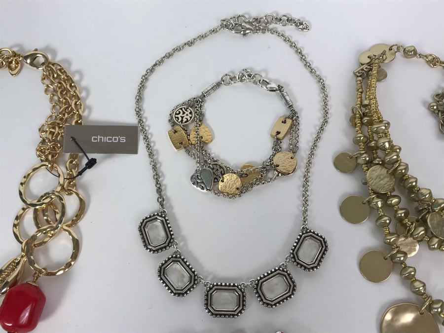 JUST ADDED - (2) New Chico's Necklaces (Retails $138), Brighton Necklace And Bracelet And Lauren G Adams Bracelet    [Photo 5]