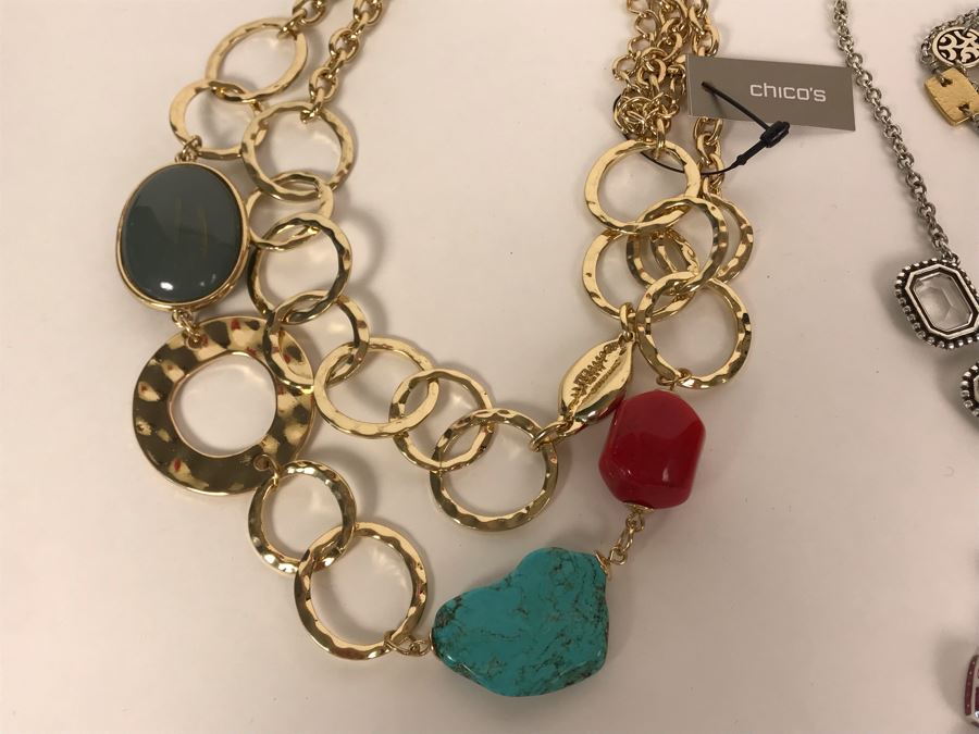 JUST ADDED - (2) New Chico's Necklaces (Retails $138), Brighton Necklace And Bracelet And Lauren G Adams Bracelet    [Photo 3]