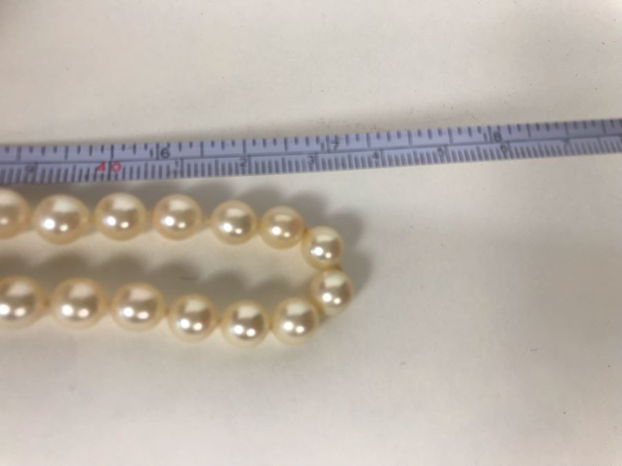 Long Pearl Necklace With 14K Gold Clasp 34'L [Photo 10]