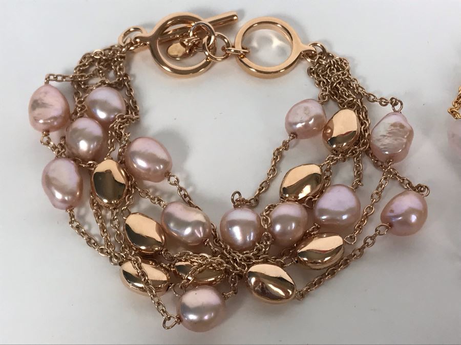 (4) Bronze Milor / Honora Pearl Italy Bracelets [Photo 6]