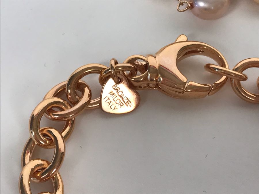 (4) Bronze Milor / Honora Pearl Italy Bracelets [Photo 5]