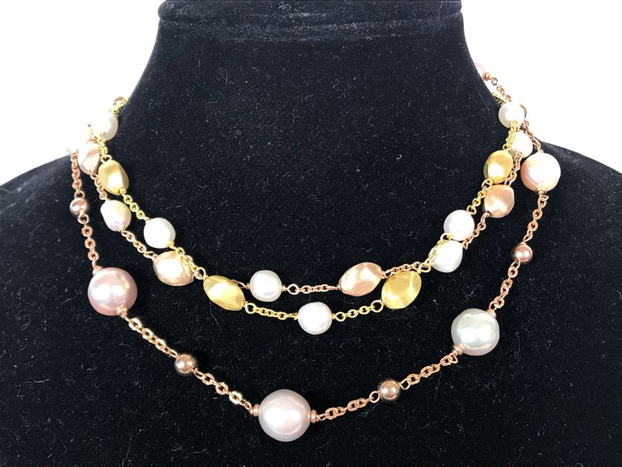 (3) Honora Bronze Pearl Necklaces [Photo 3]