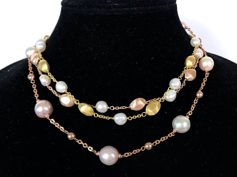 (3) Honora Bronze Pearl Necklaces [Photo 1]