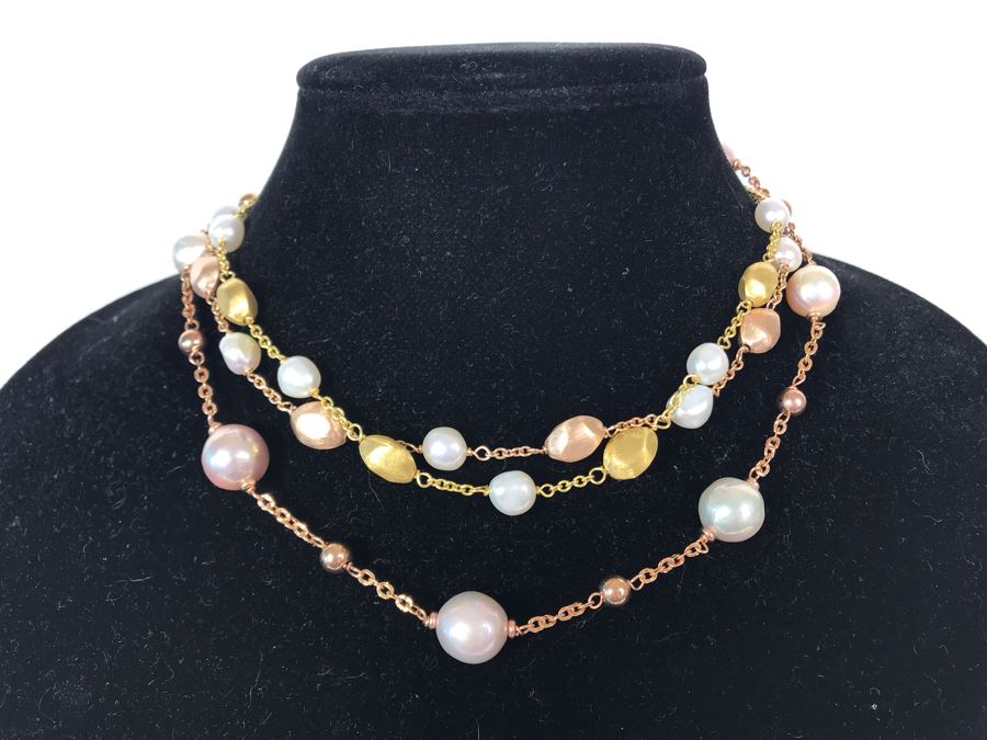 (3) Honora Bronze Pearl Necklaces [Photo 2]